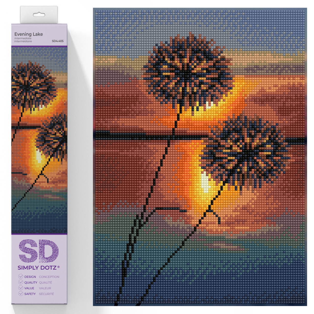 Diamond Dotz Evening Lake Diamond Painting Kits for Adults - Diamond Art Kits a Relaxing Creative Craft Kit with Dotz Gems 13.8x9.8